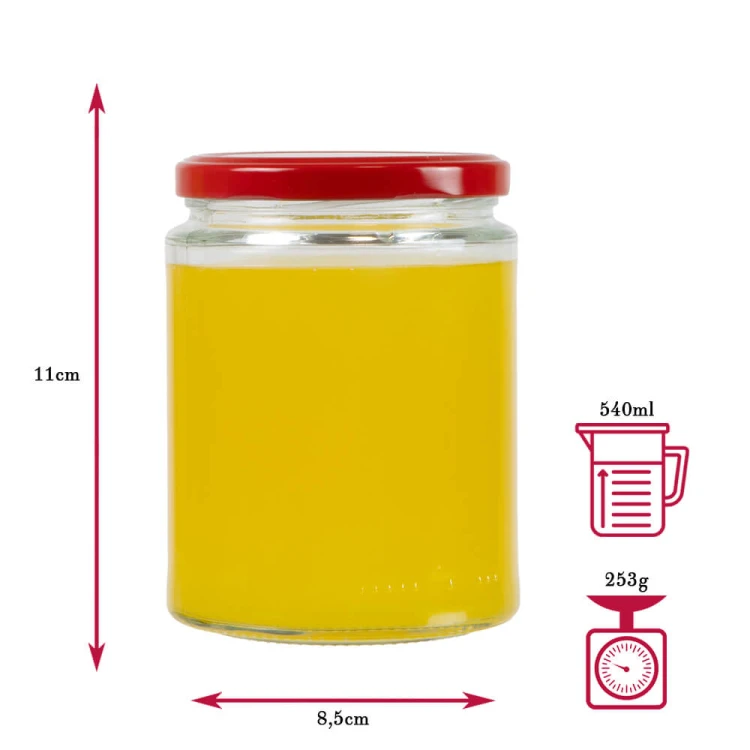 prosty sloik 540ml wymiary waga