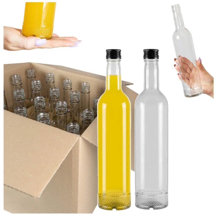 40 x Butelki krysztal w kartonie z kratownica bimberek