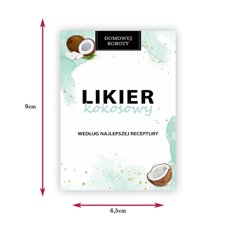 Bimberek Etykiety na likiery wymiary