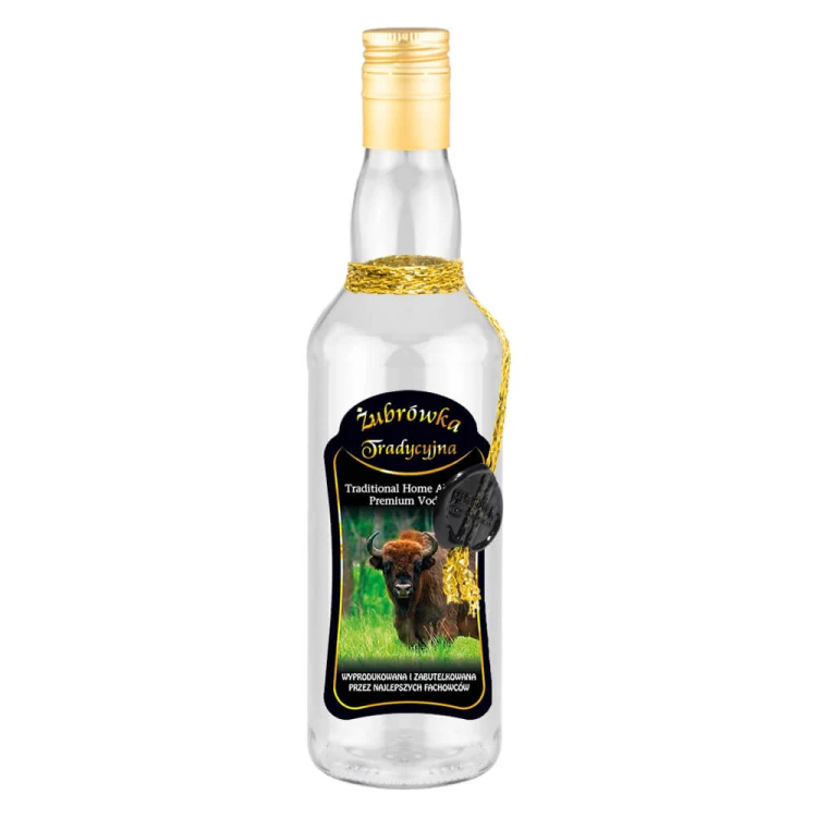 Butelka ozobna ze sznurkiem Monopol Bimberek zubrowka