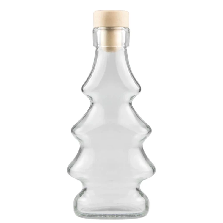 szklana Butelka Choinka 3D Bimberek z czapką