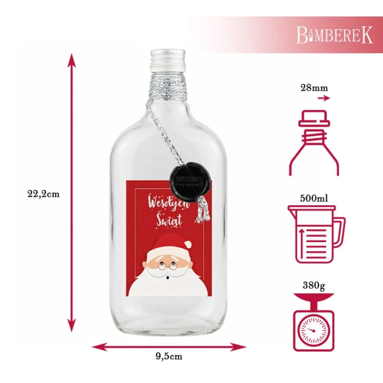 Klasyk krecony butelki szklane bimberek wymiary