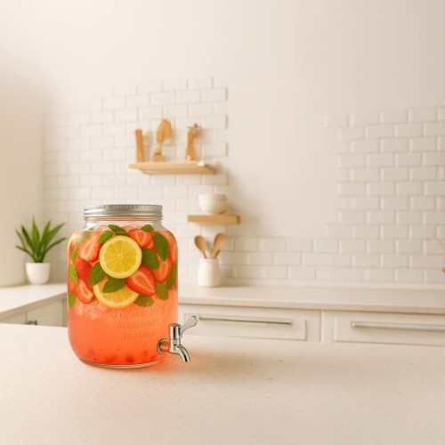 szklany sloik z kranem 4L na lemoniade z cytryn bimberek sklep