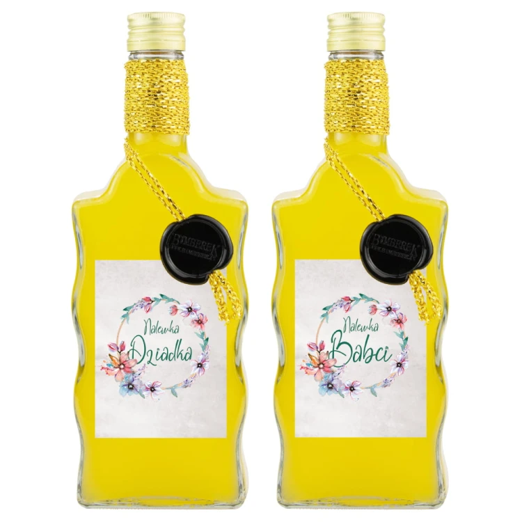 Ozdobna Butelka FALA 500ml na Dzień babci i dziadka Bimberek