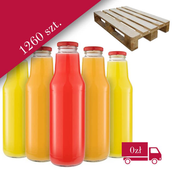 Butelka na sok hurt paleta Kubuś 750ml 1260 sztuk