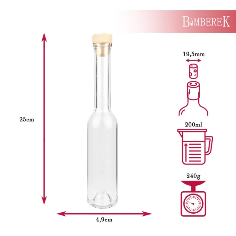 Butelka Fenice 200ml bimberek wymiary