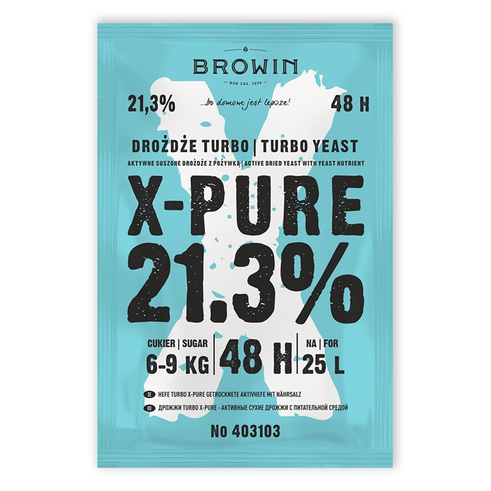 drożdże Browin Turbo X-Pure 48 21,3% na 25l Bimberek