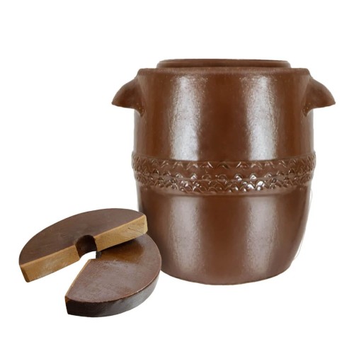 brazowy Kamien dociskowy do beczki kamionkowej 18cm bimberek