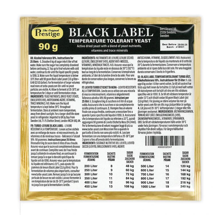 Aktywne drożdże black label turbo charged Bimberek SKLEP
