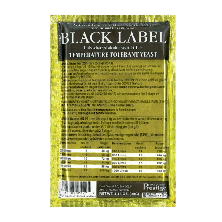 Aktywne drożdże black label turbo Bimberek
