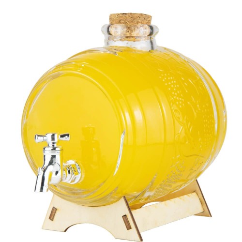 beczułka szklana 1l z kranem na alkohol Bimberek