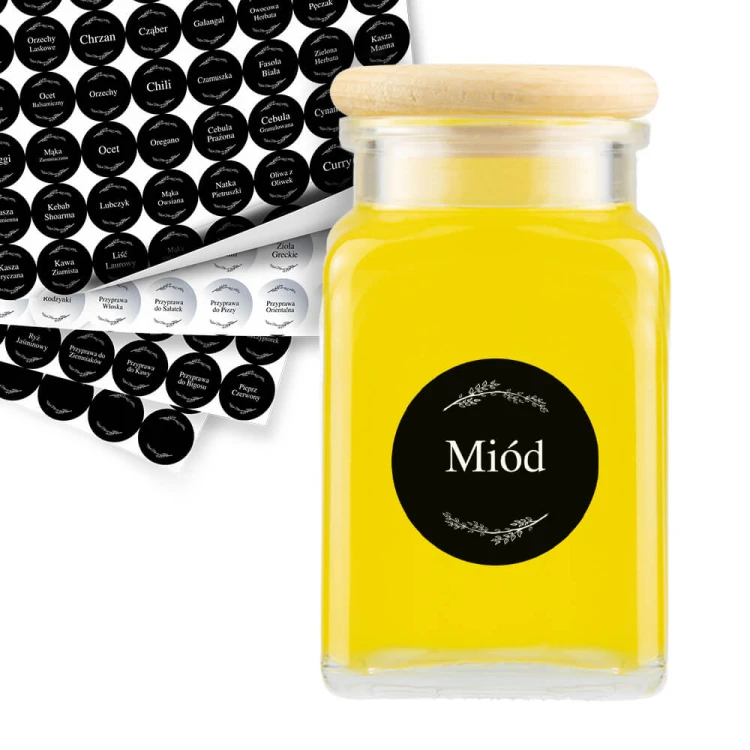 zestaw etykiet 20x słoik na przyprawy 150ml Bimberek
