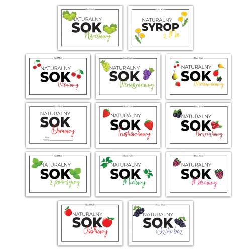 Etykiety na soki bimberek