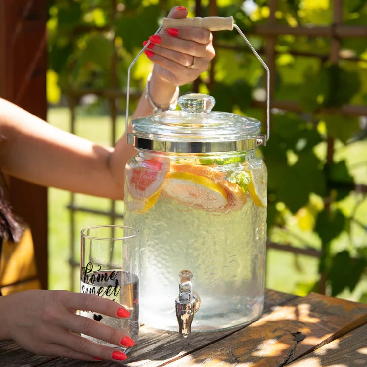 Słój z kranem na lemoniadę 8l, 5l Bimberek