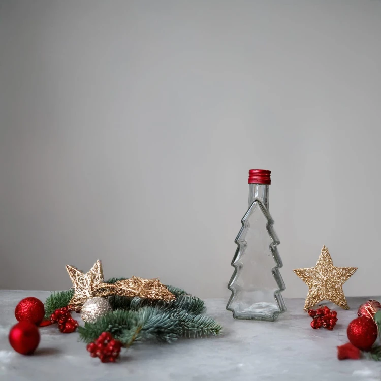Butelka swiateczna bimberek choinka 250ml 6