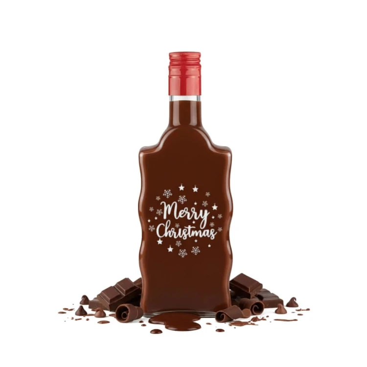 swiateczna butelkaz nadrukiem fala 500ml likier czekoladowy