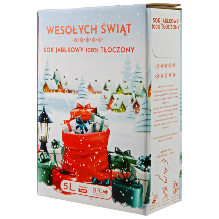 Swiareczny karton na sok jablkowy bimberek hurt 5L
