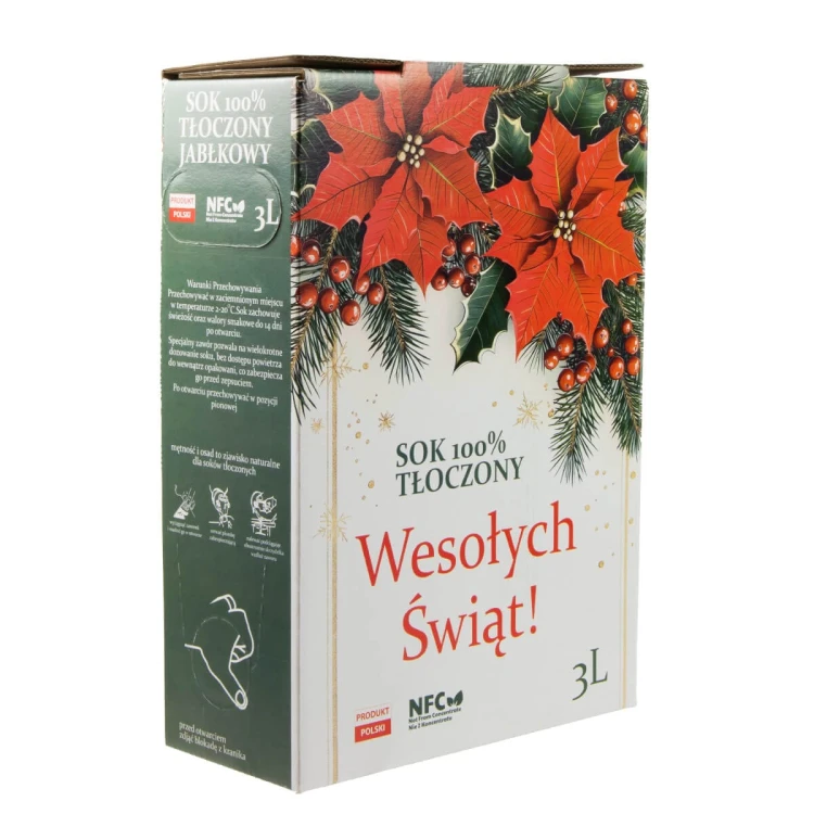 Swiateczny karton na sok 3l gwiazda betlejemska bimberek