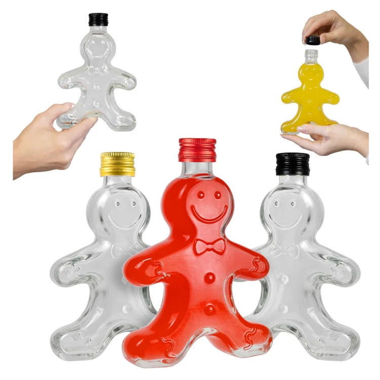 szklana swiateczna butelka ciastko 250ml Bimberek zestaw