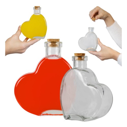 piekna szklana Butelka Serce 250 ml Bimberek