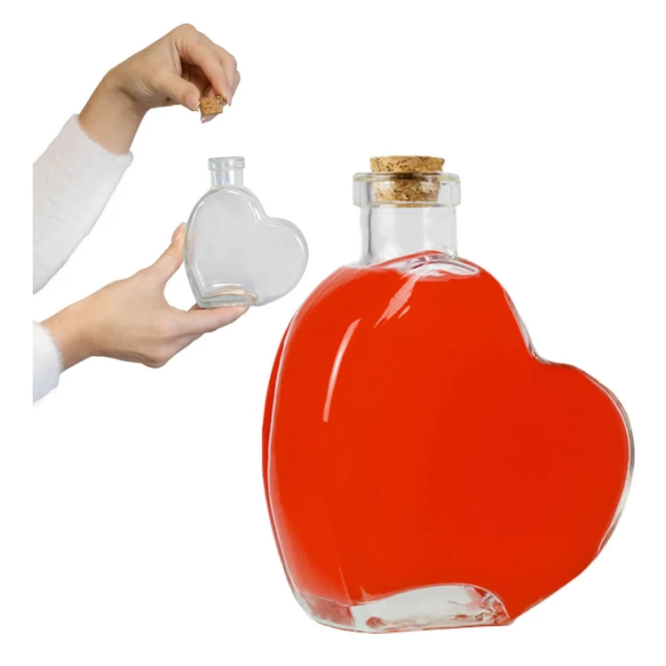 szklana Butelka Serce 250 ml na wesele Bimberek