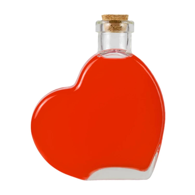 stylowa szklana Butelka Serce 250 ml Bimberek