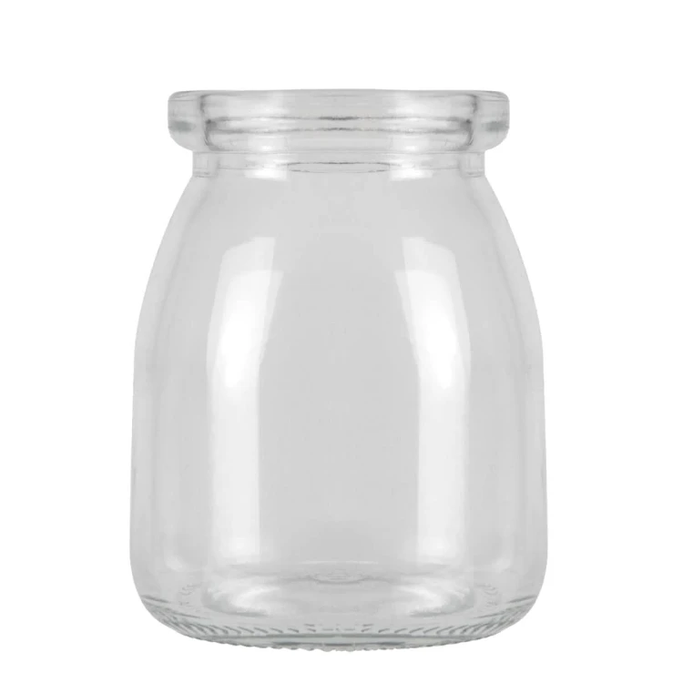 Szklany słoiczek na deserki o pojemności 150 ml z plastikową zatyczką.