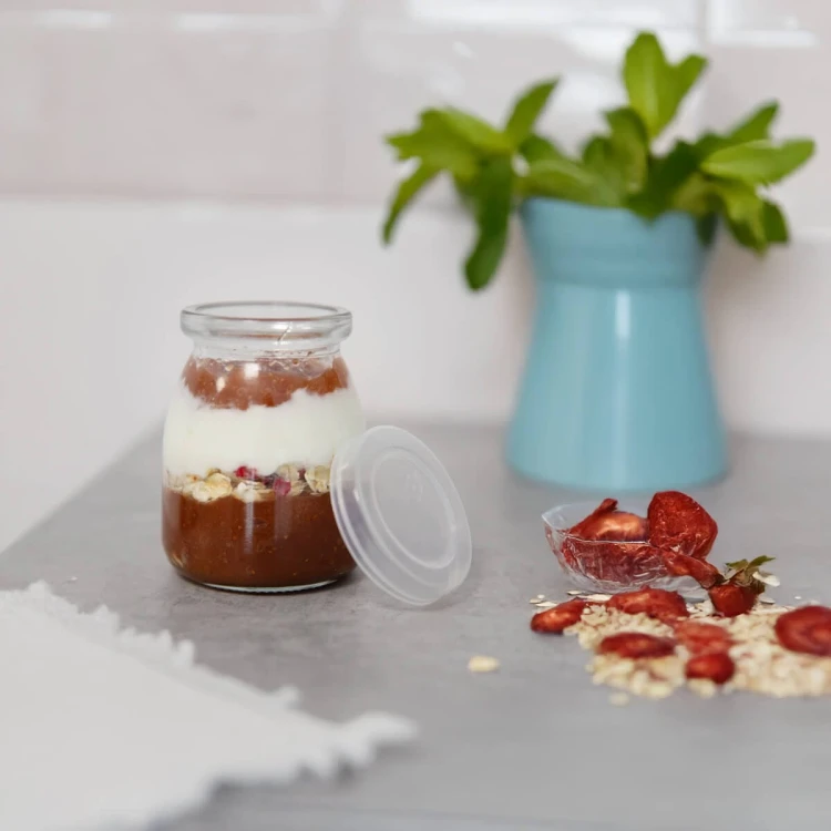 ozdobny szklany sloiczek na deserki 150 ml Bimberek