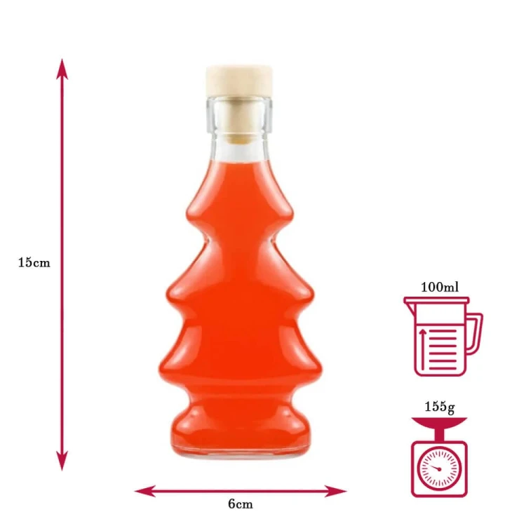 Butelka choinka 3D 100ml wymiary bimberek