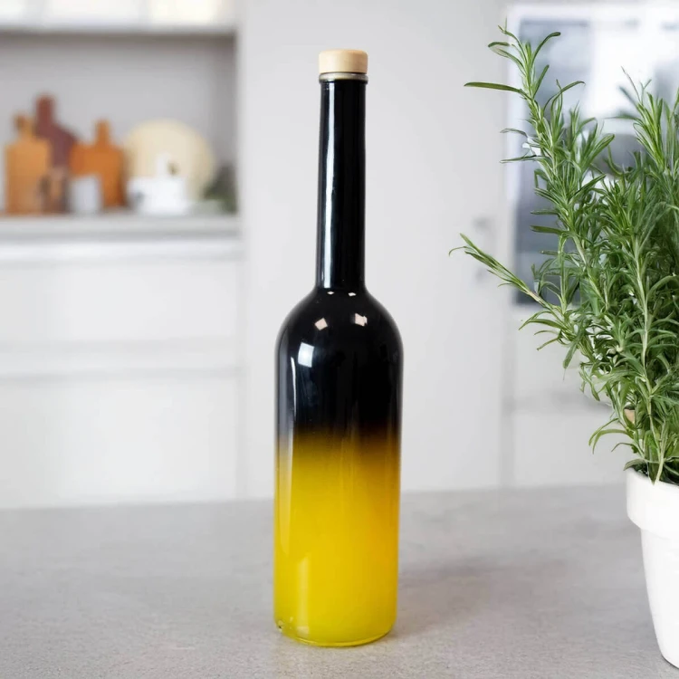 Butelka Fenice czarna gradient ombre z korkiem 700ml Bimberek sklep