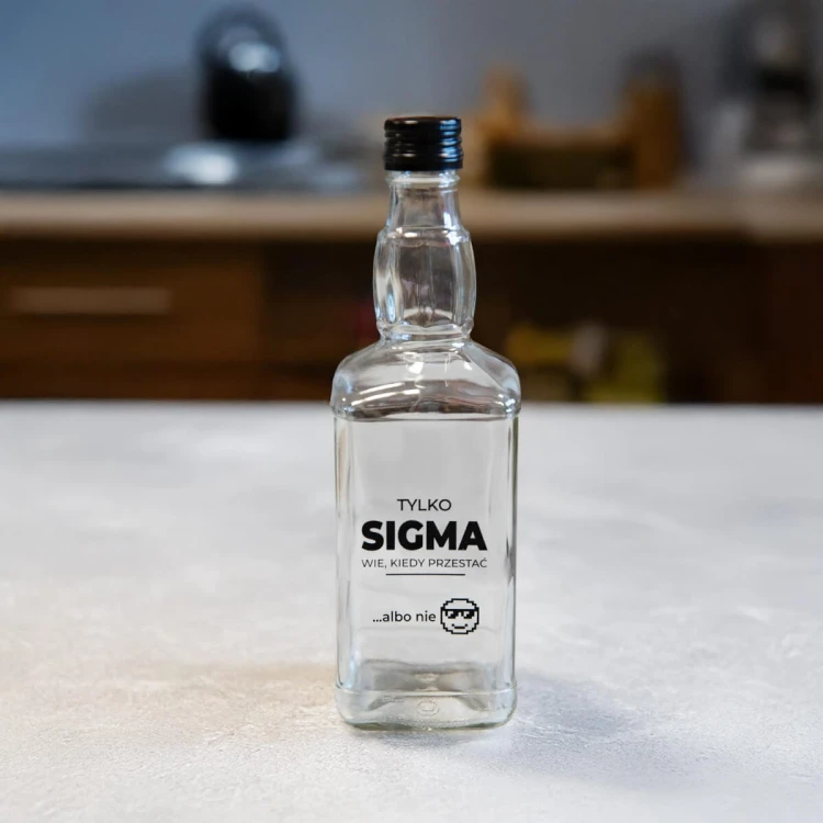 zabawna Butelka Daniels 500ml z nadrukiem Sigma Bimberek
