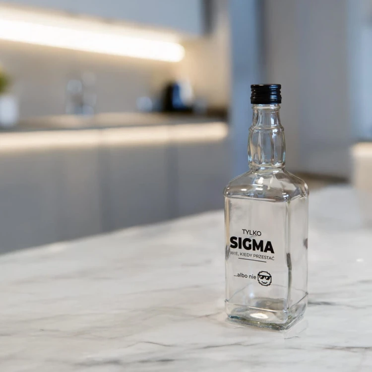 szklana Butelka Daniels 500ml z nadrukiem Sigma Bimberek