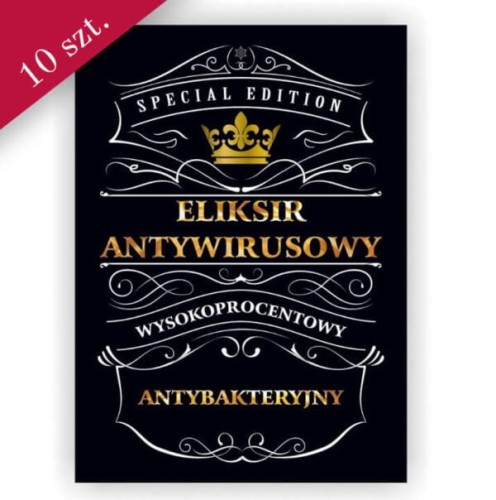 Etykieta eliksir antywirusowy Bimberek