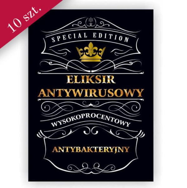 Etykieta eliksir antywirusowy Bimberek