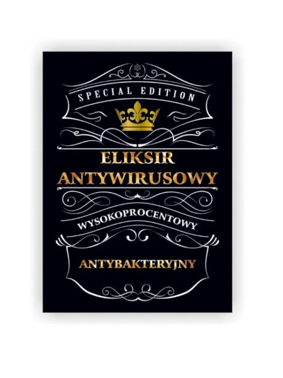 Eliksir antywirusowy etykieta Bimberek