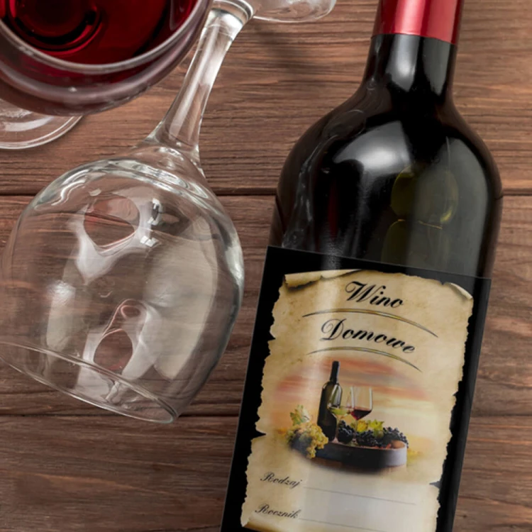 Etykietka na wino domowe na butelce Bimberek sklep