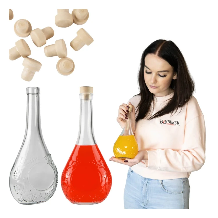 piekna ozdobna Butelka szklana Winogron 500ml bimberek hurt