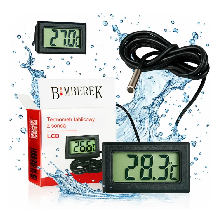 lcd termometr elektroniczny do cieczy z sonda do plyniw bimberek