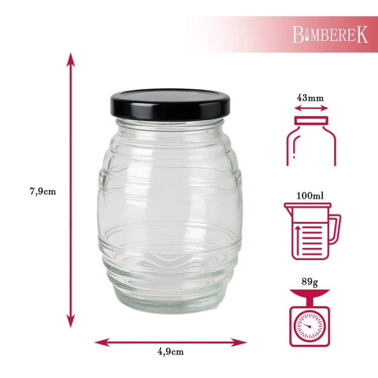 Sloik na miod 100ml Ul Bimberek wymiary