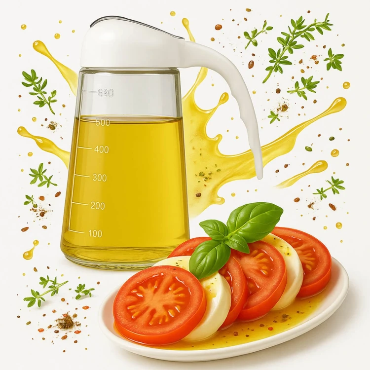 bezbarwny Dozownik 600ml na olej oliwe ocet sos Bimberek