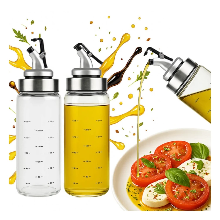 Szklany dozownik z podziałką 300 ml na olej, oiwe, sos, ocet Bimberek