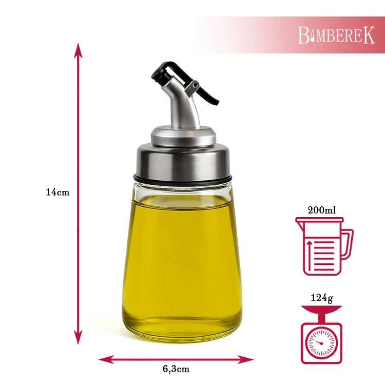 dozownik 200 ml na olej, oiwe, sos, ocet Bimberek wymiary