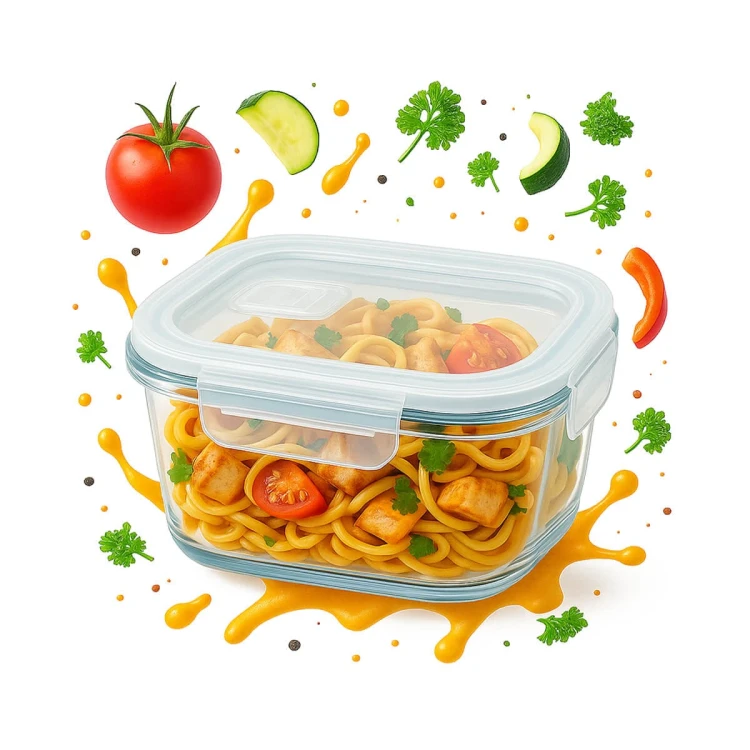 Szklany lunchbox 520ml kwadratowy sredni Bimberek sklep