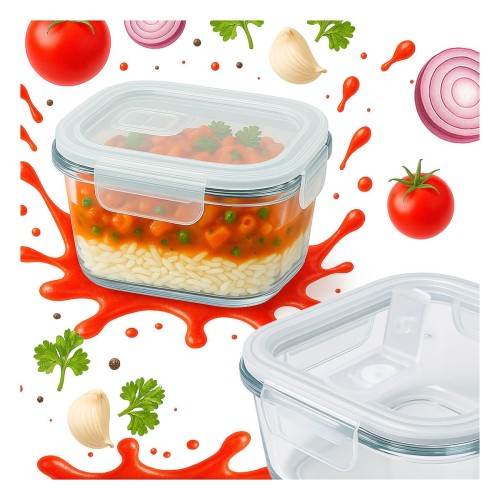 Szklany lunchbox 320ml kwadrat Bimberek sklep