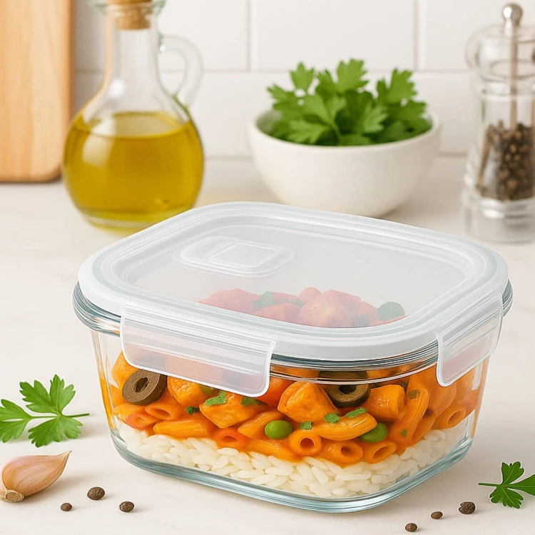 Szklany lunchbox 800ml, pojemnik na zywnosc Bimberek