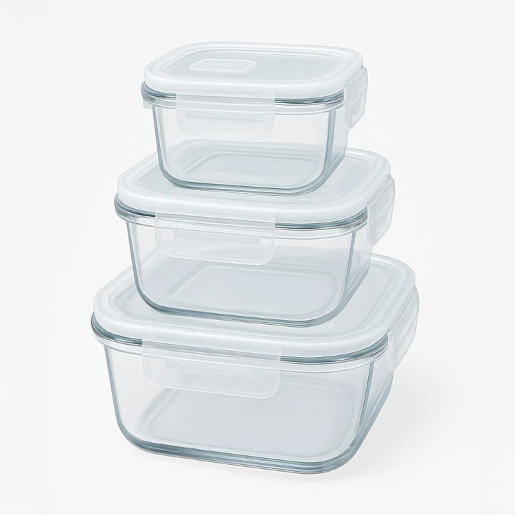 Szklany lunchbox zestaw trzech Bimberek