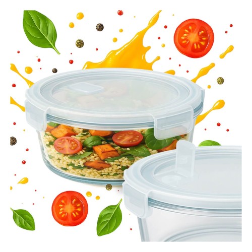 ekologiczny Szklany okragly lunchbox 950ml Bimberek