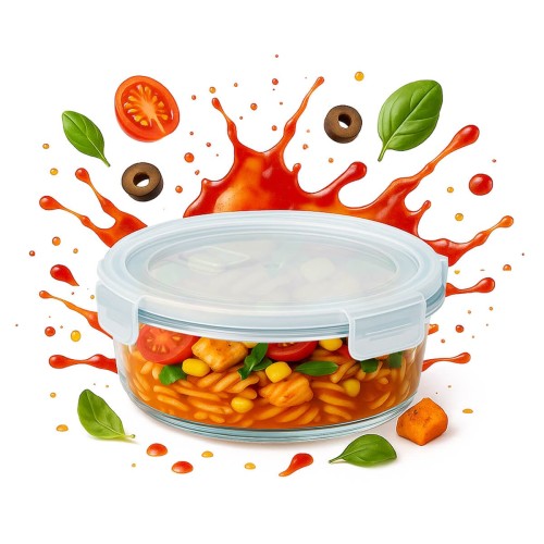 Okragly szklany lunchbox Bimberek online