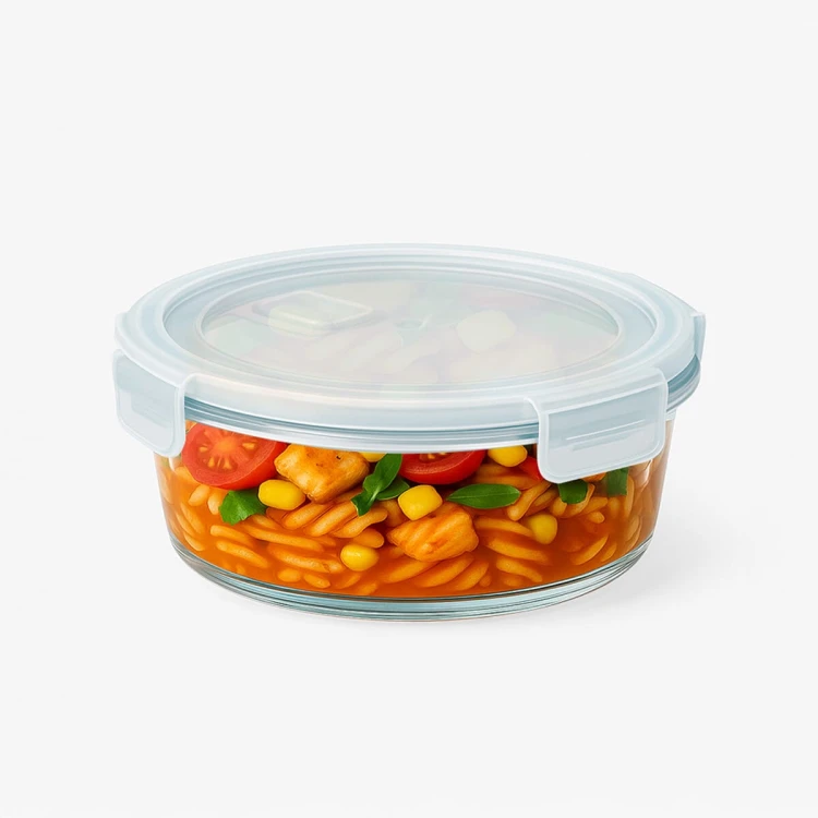 ekologiczny Okragly szklany lunchbox Bimberek