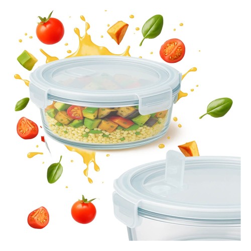 szklany pojemnik na zywnosc okragly maly 400ml lunchbox ze szkla bimberek
